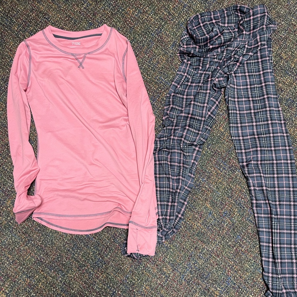 Cozy Pink and Plaid Kids Pajama Set